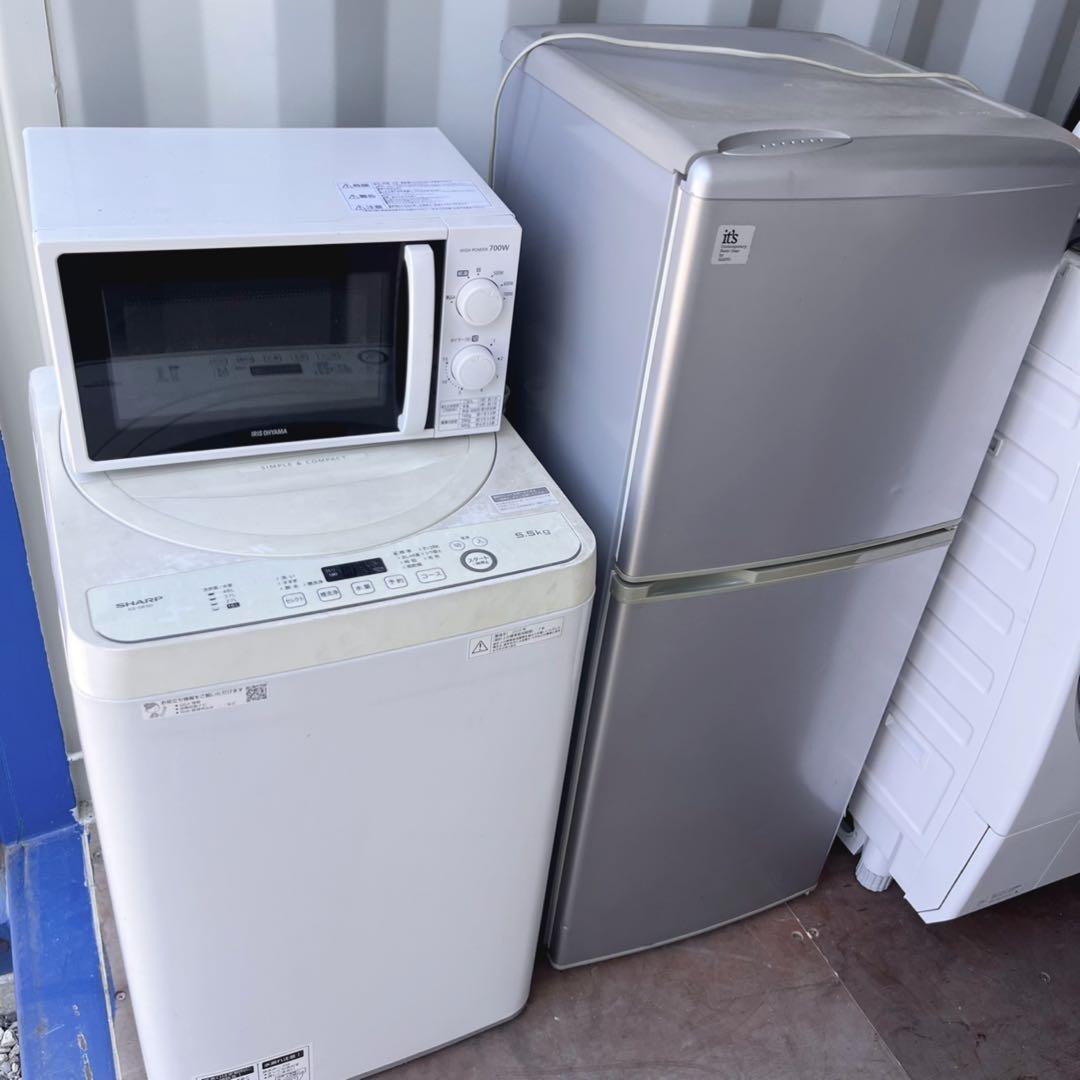 取付無料！完動品！新生活応援！シルバー冷蔵庫SHARP風乾燥付き洗濯機