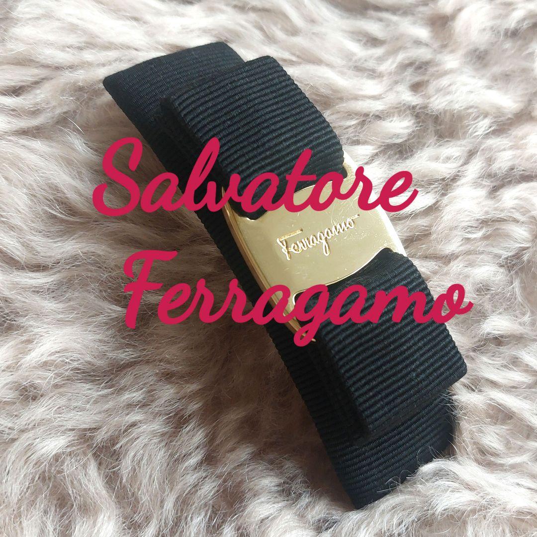 フェラガモ　ヴァラリボン　バレッタ　ヘアアクセサリー　ブラック　黒 FERRAGAMO（フェラガモ） ヘアアクセサリー VARA ヴァラ リボン