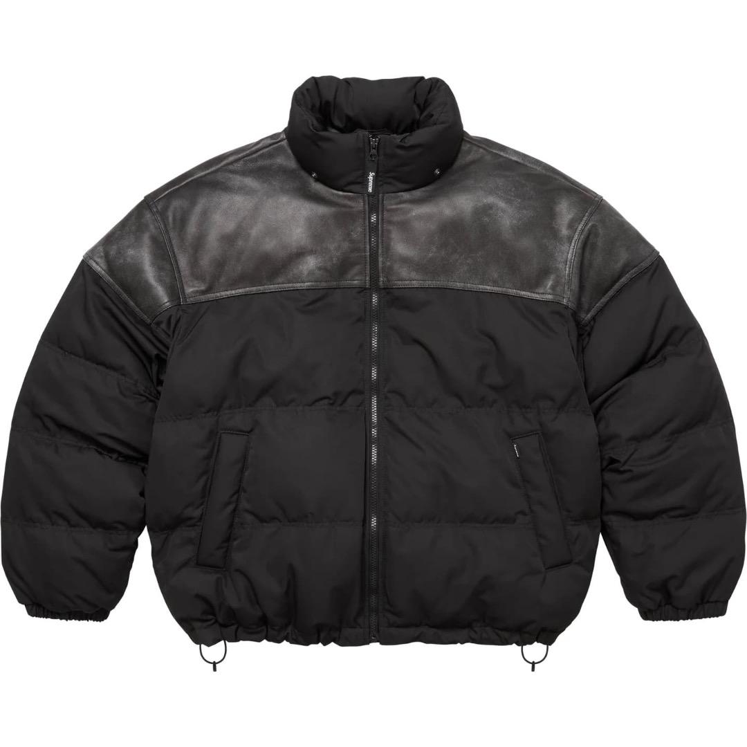 Supreme Leather Yoke Puffer Jacket 25FW - メルカリ