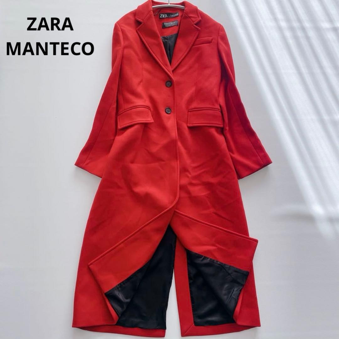 美品✨高級✨ZARA ザラ MANTECO チェスターコート レッド 赤 ウール