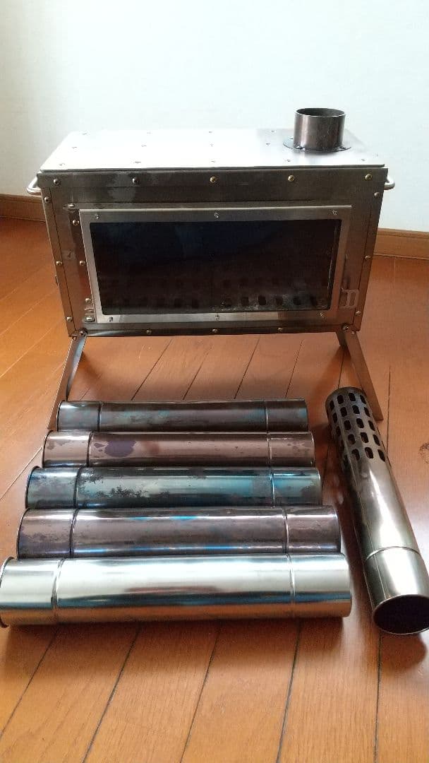 MOON LENCE 薪ストーブ 二次燃焼 耐熱ガラス窓 煙突 コンパクト - メルカリ