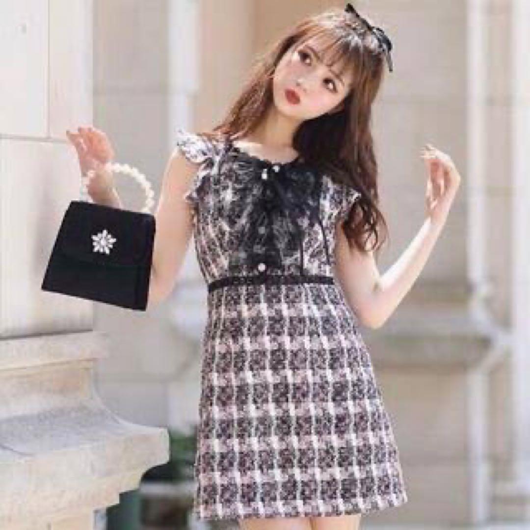 エムミーエメ ピンクチェックツイードワンピースの通販はau PAY