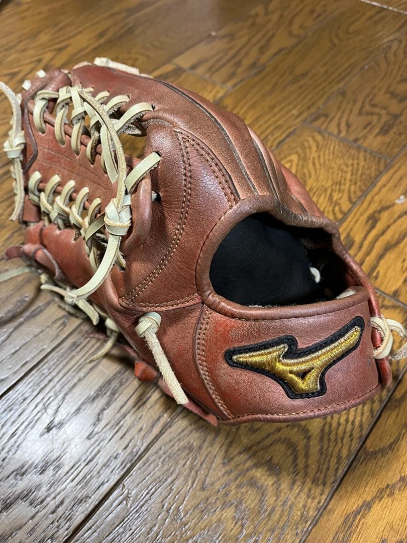 【紐全交換済】ミズノプロ軟式一般外野手用 全紐交換済みグローブ】 ミズノ 軟式グローブ / 外野手用用 型付け済