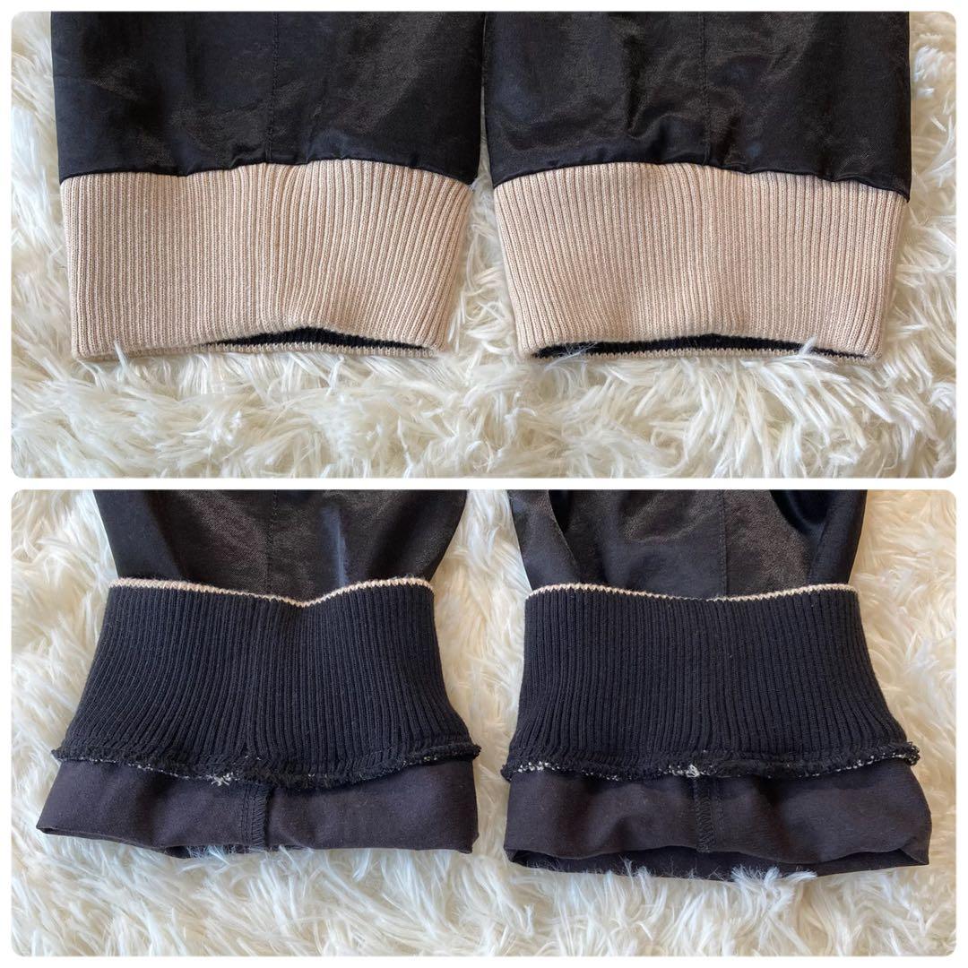 極美品 メゾンミハラヤスヒロ 22AW ノーカラーサテンジャケット バック刺繍