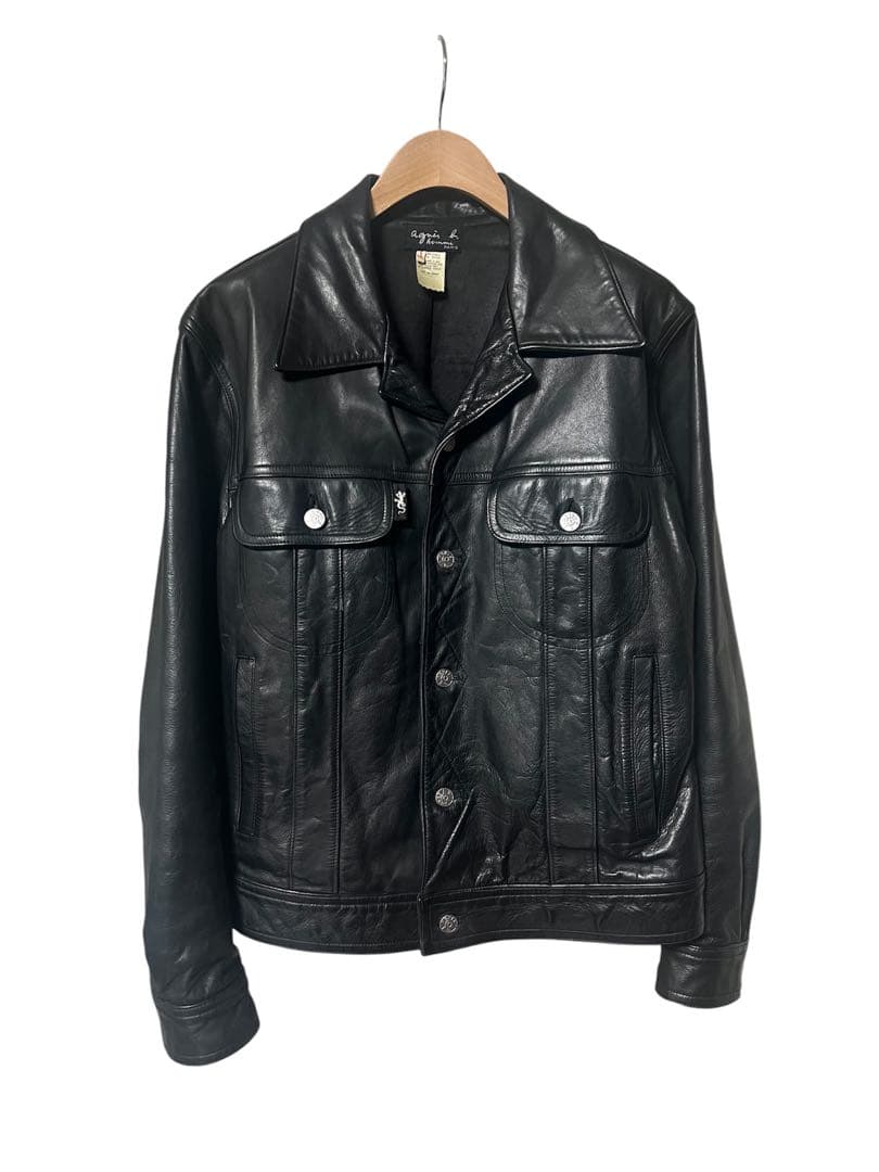 アニエスベーオム トラッカー レザージャケット アーカイブ 美品!希少 agnes b. homme 90s レザー トラッカージャケット - メルカリ