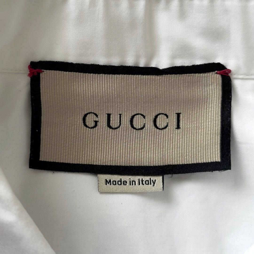 GUCCI 現行タグ ダブルカフスシャツ フレンチカフスシャツ ホワイト