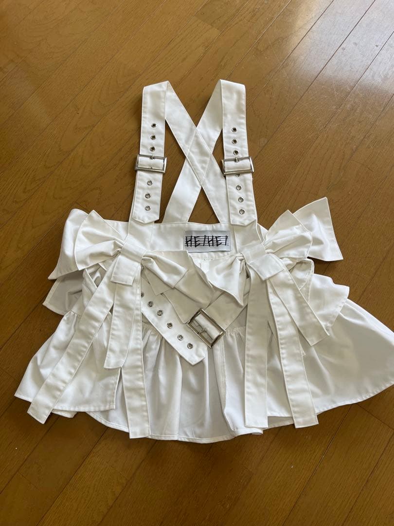 HEIHEI ヘイヘイ リボンハーネスribbon vest ホワイト 白 - メルカリ