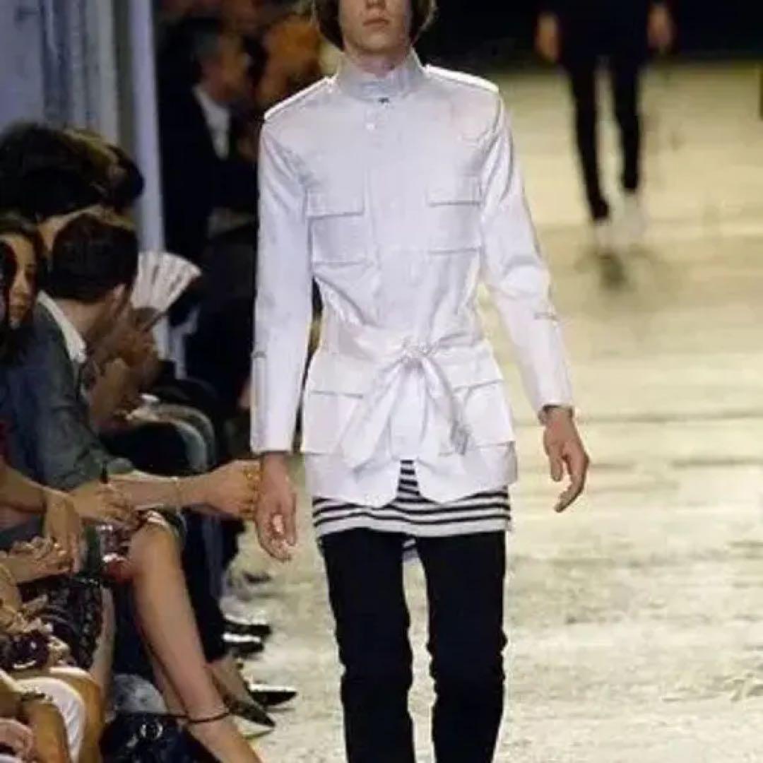 Dior HOMME 07SS エディ期ボーダーノースリーブロングシャツ - メルカリ