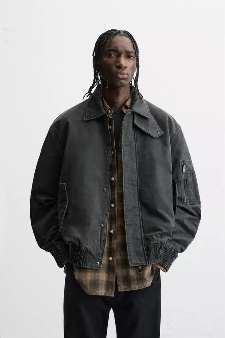 ZARA ウォッシュド ワックスフィニッシュジャケット サイズ38 - メルカリ