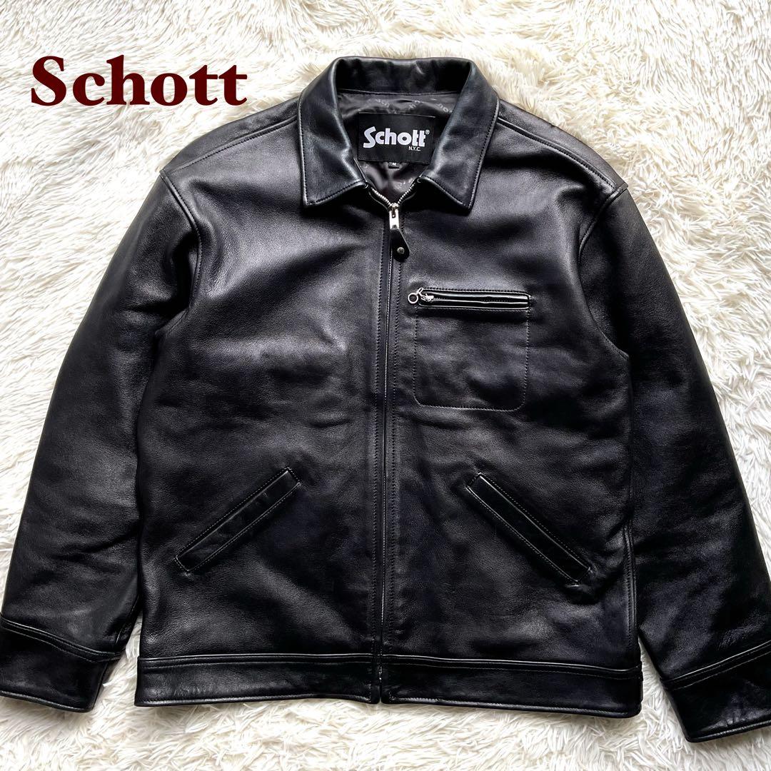 未使用級✨schott レザートラッカージャケット　ライダース　ラムスキン　M Schott N.Y.C（ショット） Schott ラムレザー トラッカージャケット