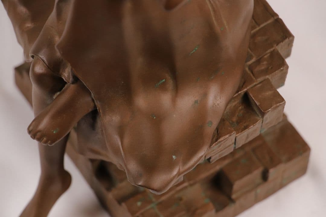 高岡銅器 稲田喜秀 プロムナード 限定31/750 鋳銅製 置物 女性 M878