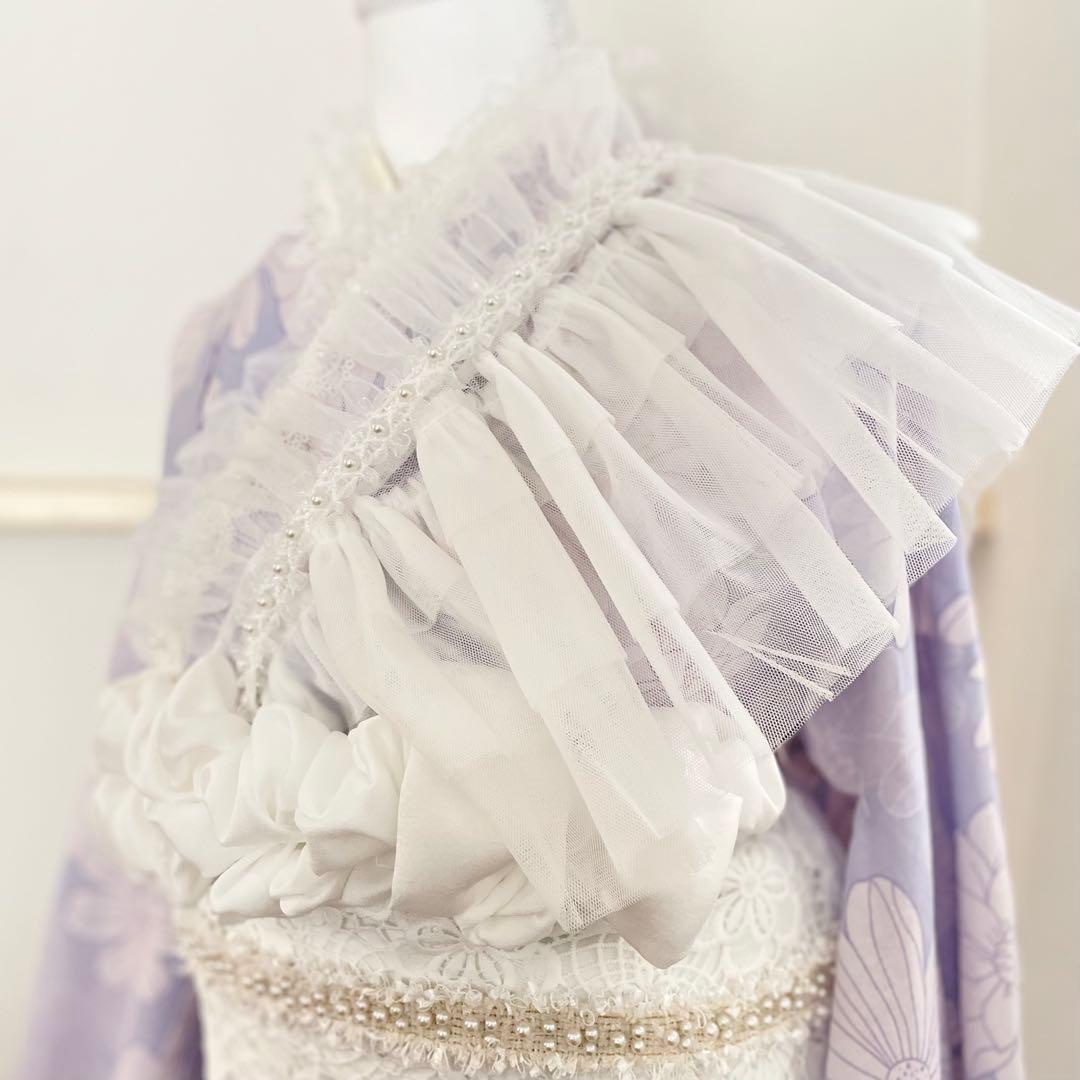 成人式振袖 ショルダーレース パールフリル 卒業式袴 浴衣着物 帯飾り