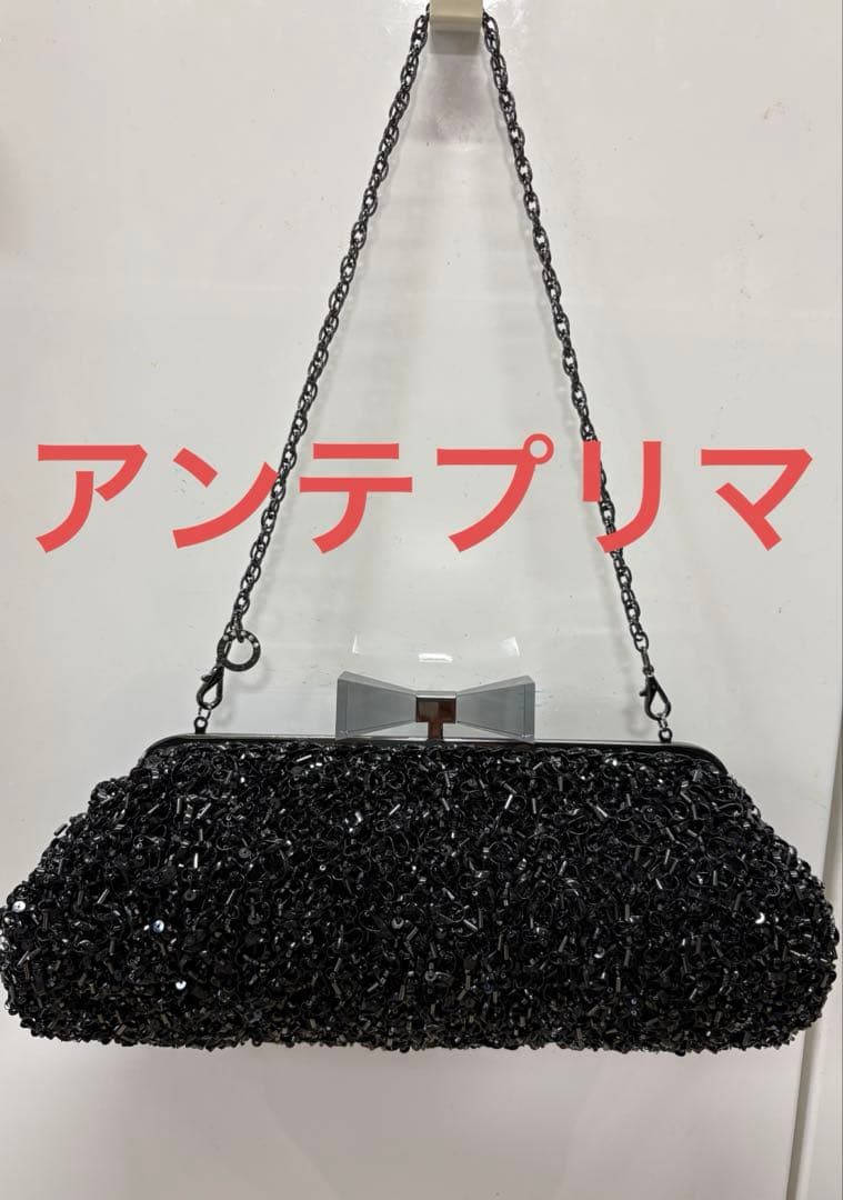 ANTEPRIMA クラッチバッグ　クリスタルフィオッコ　黒 ANTEPRIMA アンテプリマ クラッチバッグ クリスタッロフィオッコ