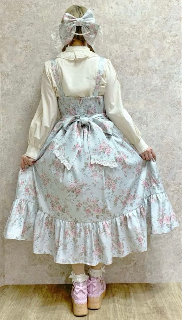 axes femme Chalmiereクラシカルローズ柄ジャンスカ（ミント） - メルカリ