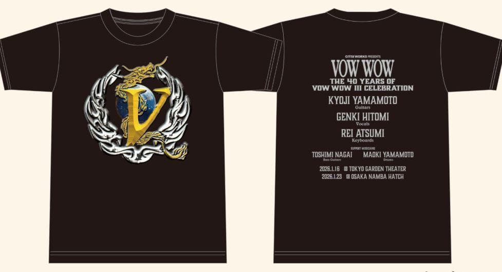 残1☆【新品未開封】VOW WOW 2026年 ライブ Tシャツ Mサイズ - メルカリ