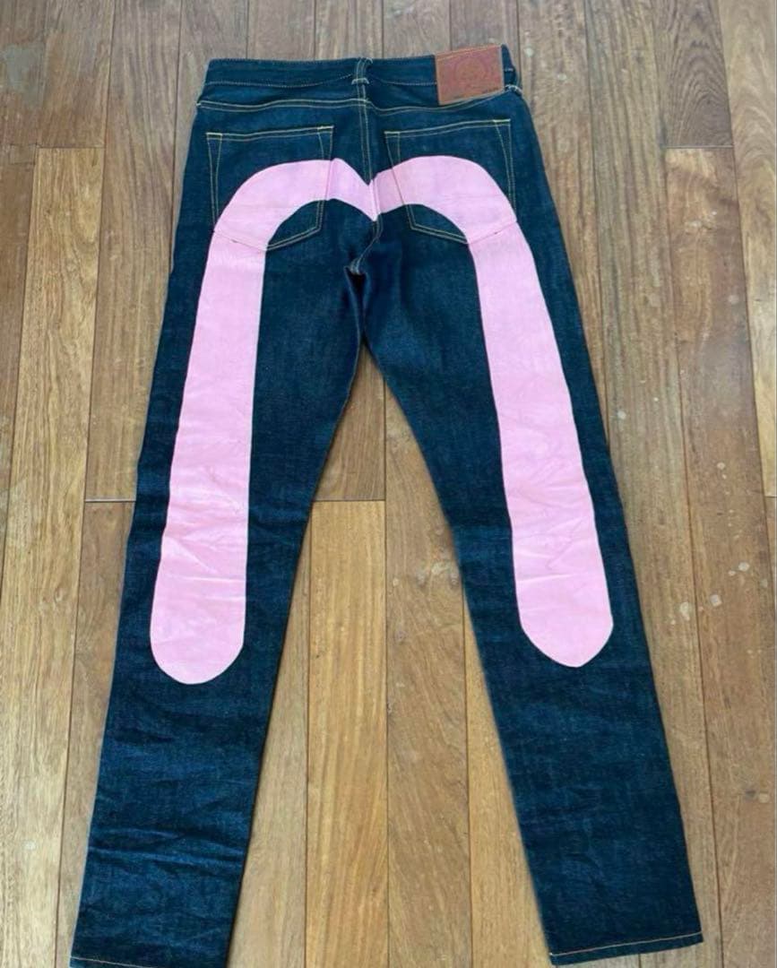 美品」 エビス EVISU ジーンズ デニム 大カモメ ピンク 29×35 - メルカリ
