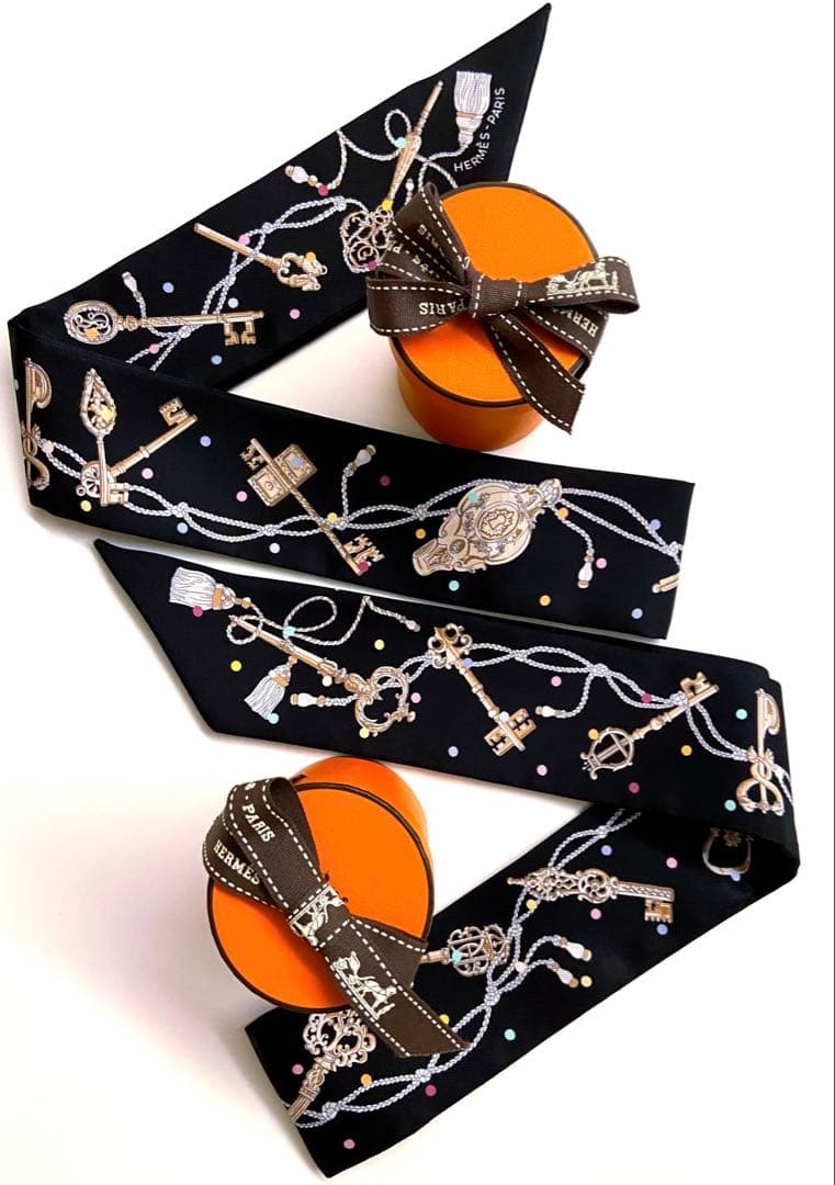 予約完売 極希少 美品 エルメス ツイリー レクレアポア ノワール 2本