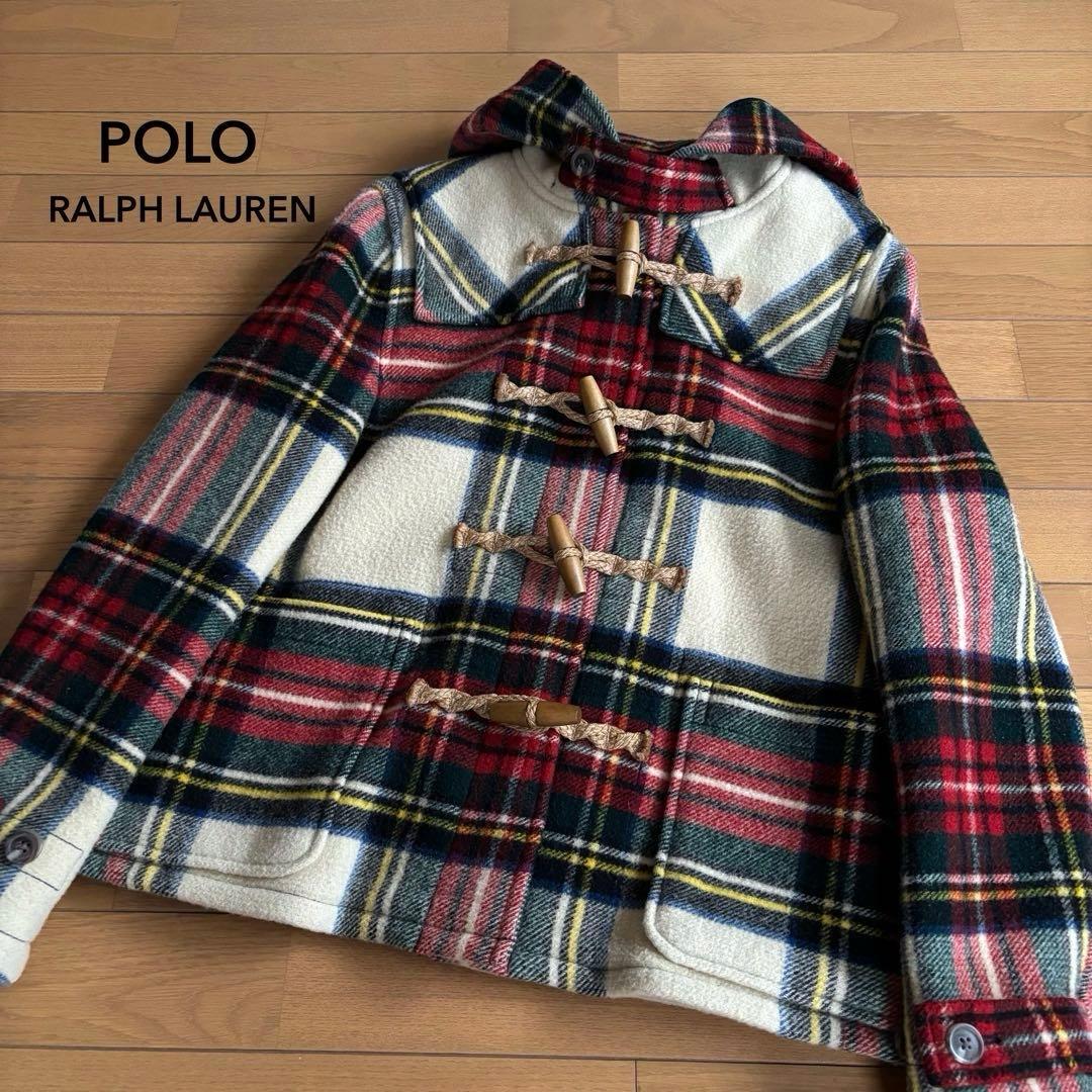 POLO RALPH LAUREN ダッフルコート タータンチェック ショート丈 早い者勝ち】ポロラルフローレン タータンチェック ダッフルコート S