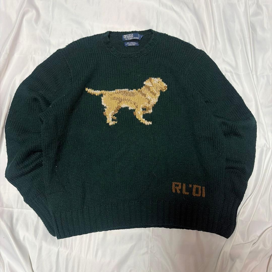 M*x様 Polo by Ralph Lauren Hand Knit POLO by Ralph Lauren Lambswool Hand Knit Men White Nordic Deer