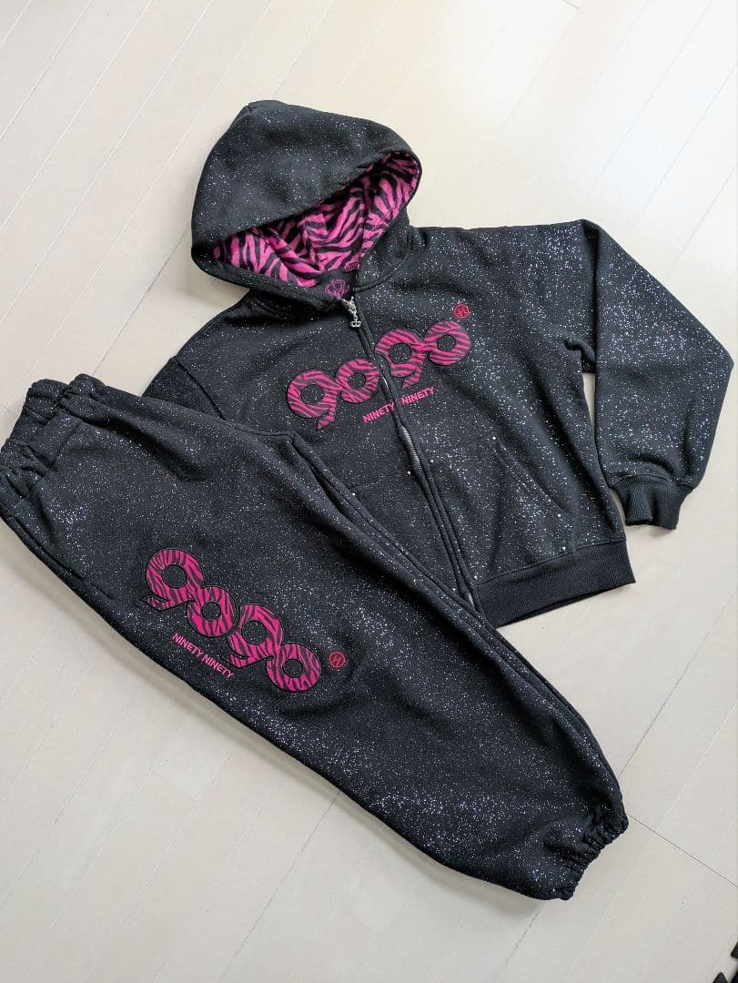 9090girl OG Logo Glitter Zip Hoodie Mサイズ - メルカリ