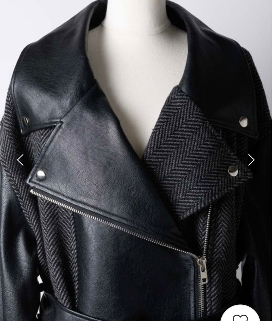 LA BELLE ETUDE 異素材切替ライダースレザージャケット - メルカリ
