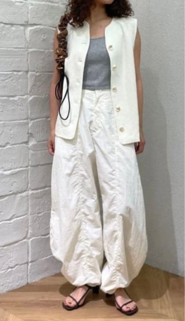 HeRIN.CYE Cocoon hem tafta pants 白 HeRIN.CYE | Cocoon pants (パンツ ) |SHEL'TTER WEBSTORE