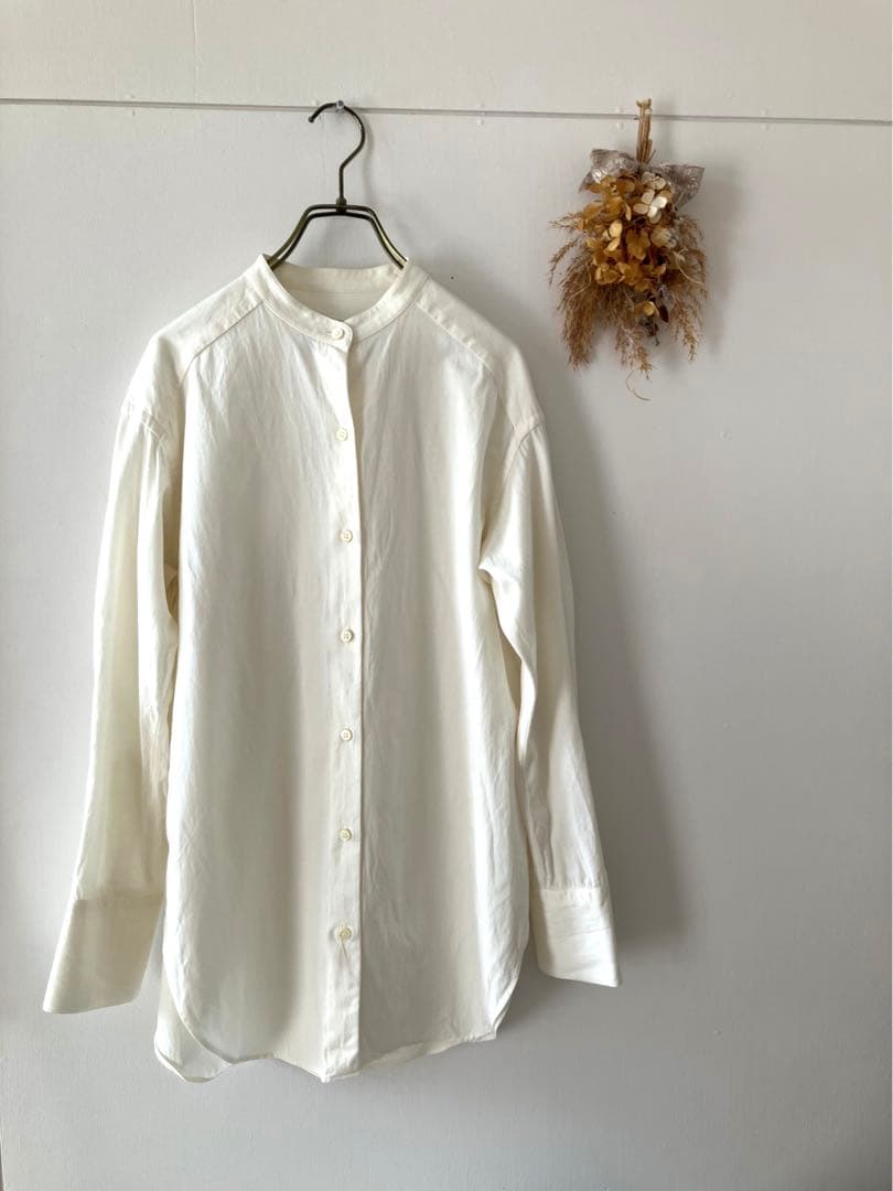 IENA LanificioCangioliコラボ バンドカラーシャツ 38 - メルカリ