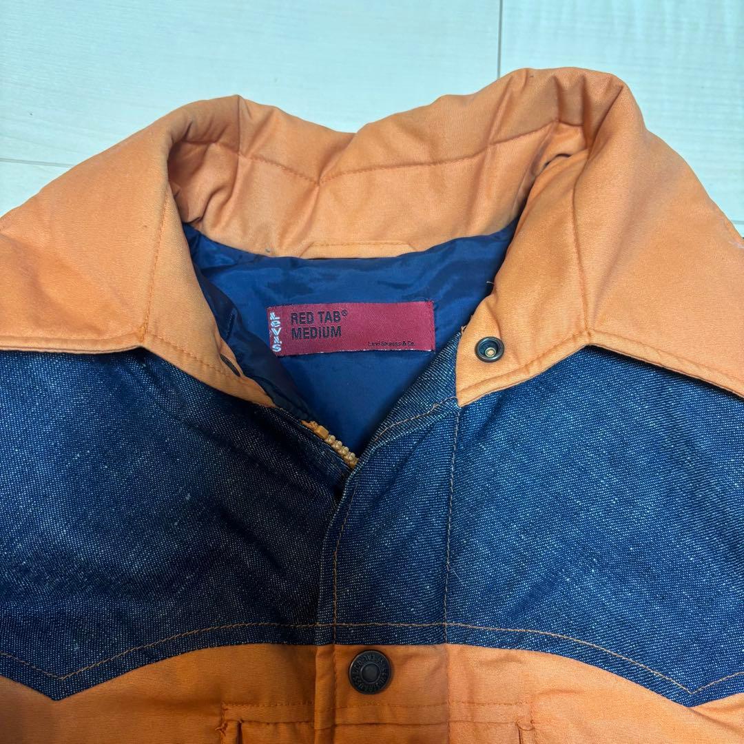 Levi's RED TAB ダウンジャケット オレンジ 濃紺デニム Mサイズ - メルカリ