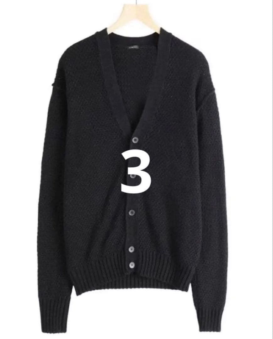 COMOLI 25SS 5G ニットカーディガン SIZE3 COMOLI 5G ニットカーディガン BLACK