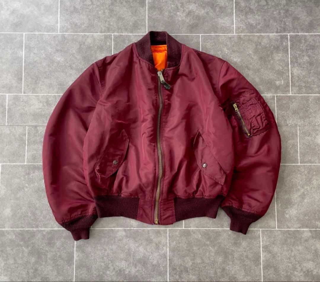 80s usa製 Alpha アルファ MA-1 フライトジャケット ボルドー - メルカリ