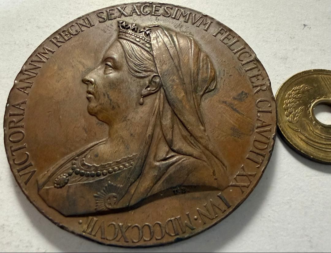 1874年英国 ヴィクトリア女王ダイヤモンドジュビリー大型銅メダル