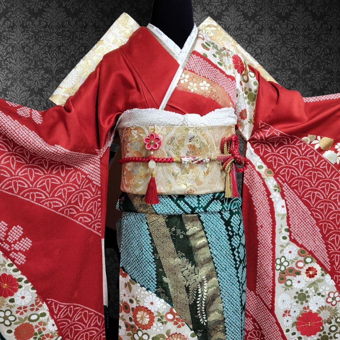☆とまとまと様 専用☆振袖フルセット(8点)・絞り・古典柄・吉翔文様