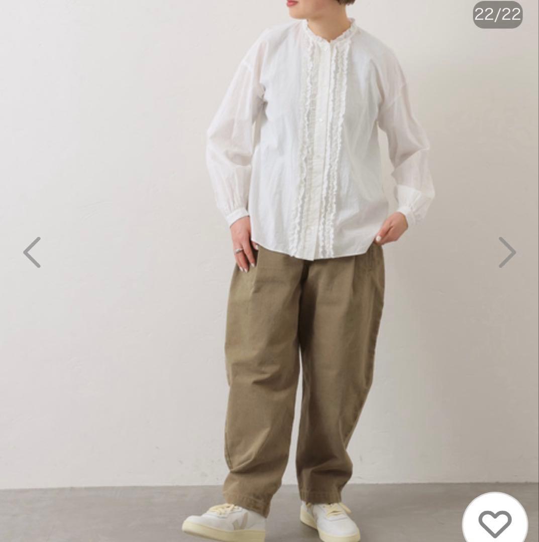 ワッシャーフリルブラウス 白 即完売 予約購入 ジャーナルスタンダード