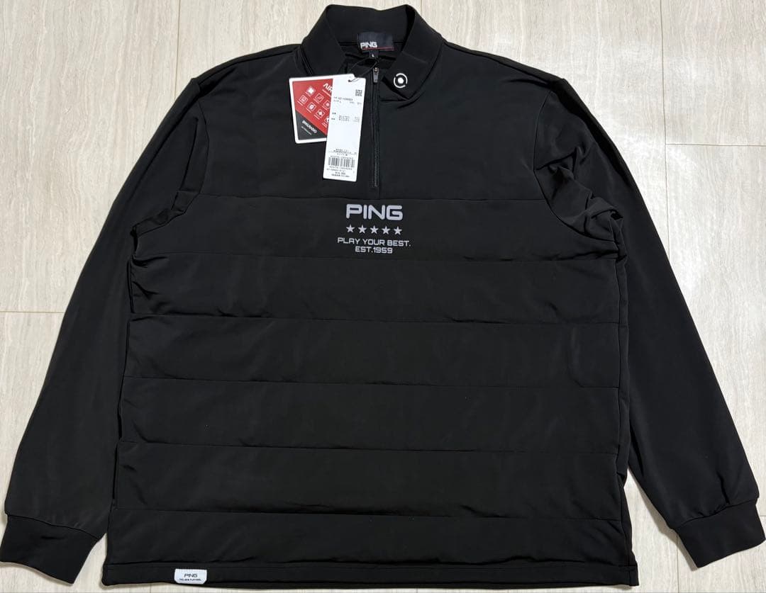 新品・タグ付き】PING ハーフジップシャツ ゴルフウェア ブラック Lサイズ