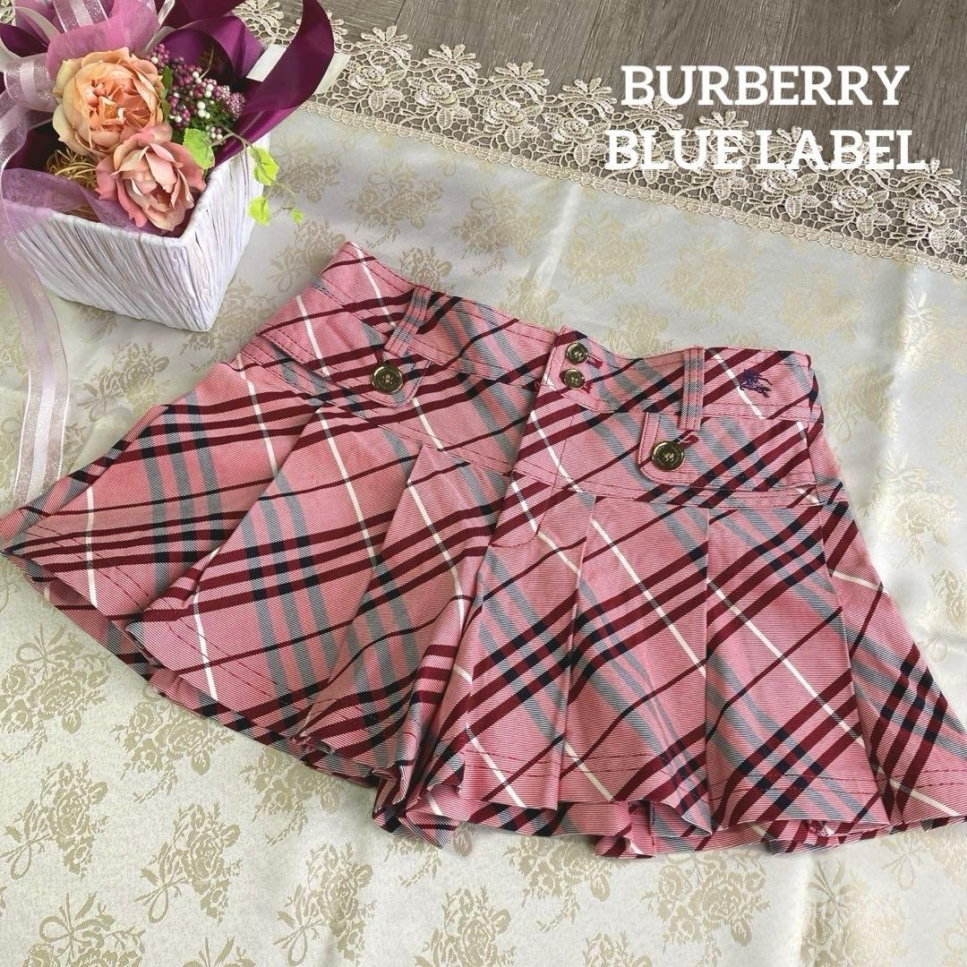 BURBERRY BLUE LABEL ノバチェック ピンク プリーツキュロット