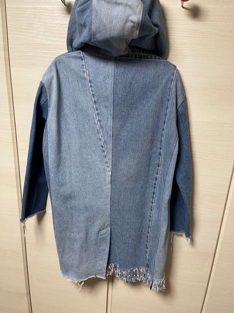 フード付きデニムジャケットライトブルーの通販はau PAY マーケット
