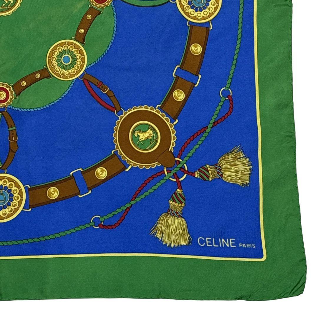 極美品☆CELINE セリーヌ シルク 馬車柄 イタリア 大判スカーフ