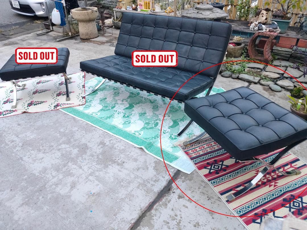 【すっきー様、専用】本革☆バルセロナチェア スツール②☆リプロダクト☆美品 楽天市場】バルセロナチェア イタリアンレザー仕様 色ブラウン ミース