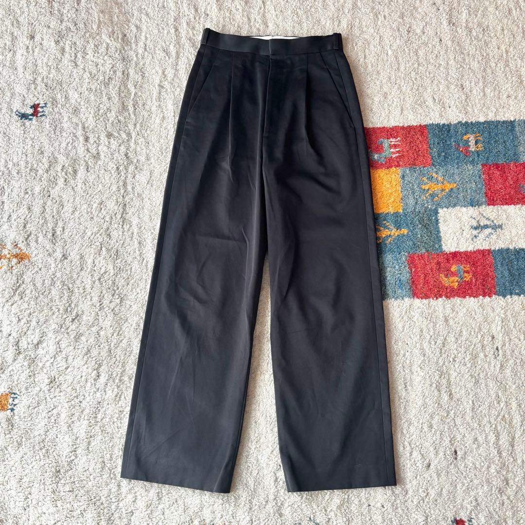 6 ROKU コットン チノ パンツ ブラック ワイド - メルカリ