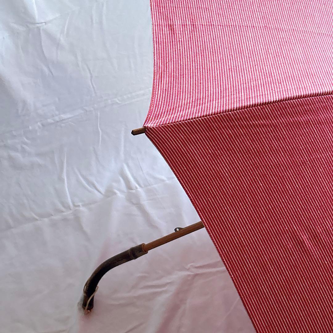 45R 45rpm 日傘 ケース付き ヒッコリー RED 赤 ストライプ 長傘