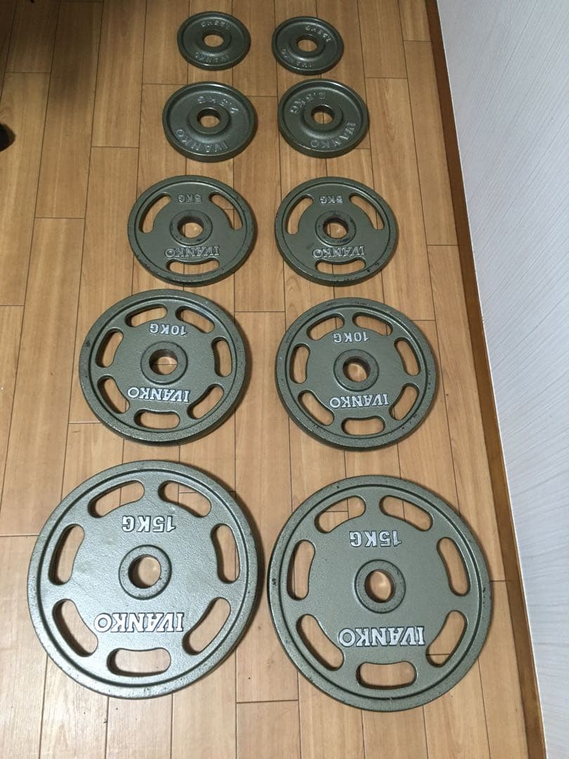 IVANKOイヴァンコ オリンピックプレートセット計67.5kg 穴径50mm