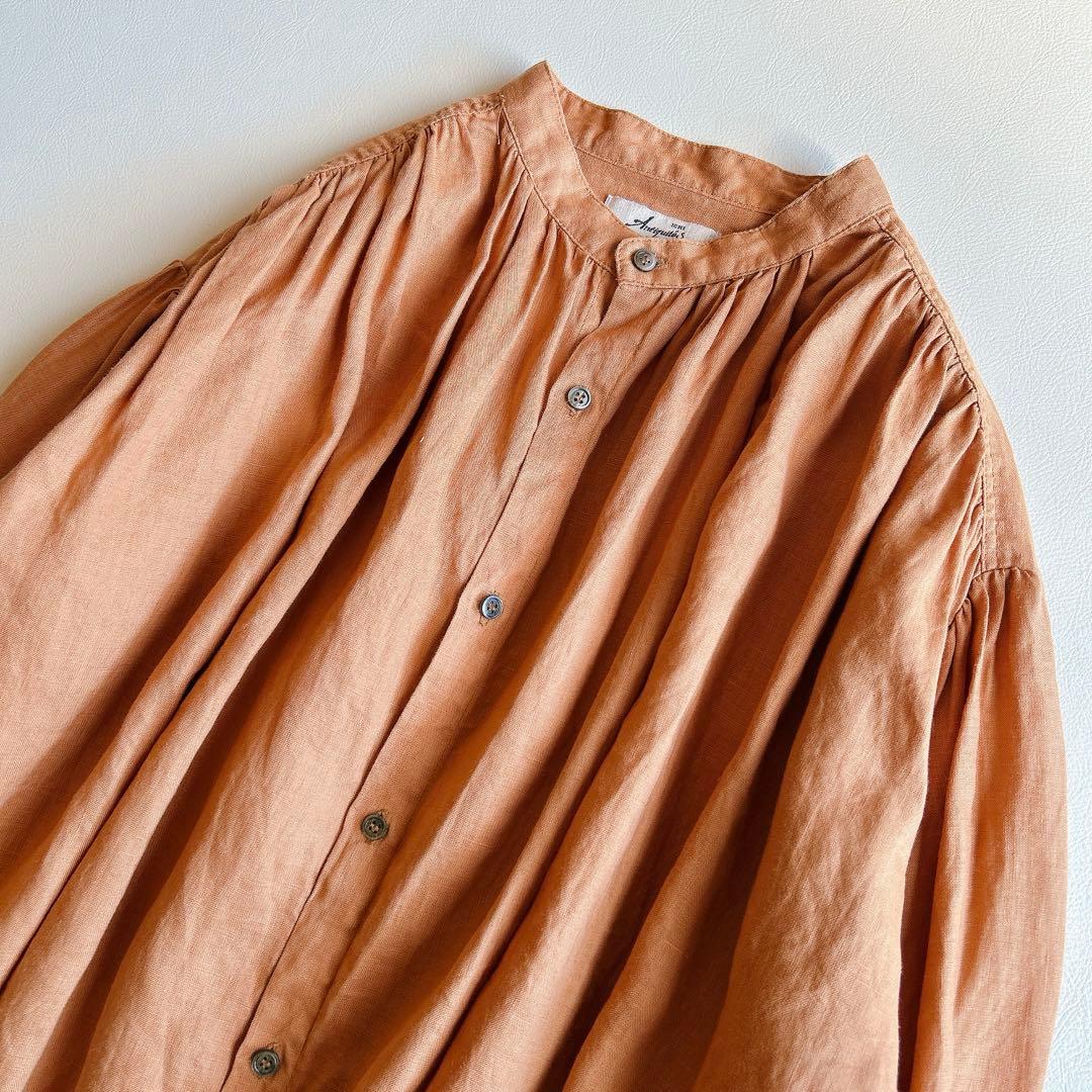 美品 ICHI Antiquite's ⿻ リネン ギャザー ワイドブラウス 麻 - メルカリ