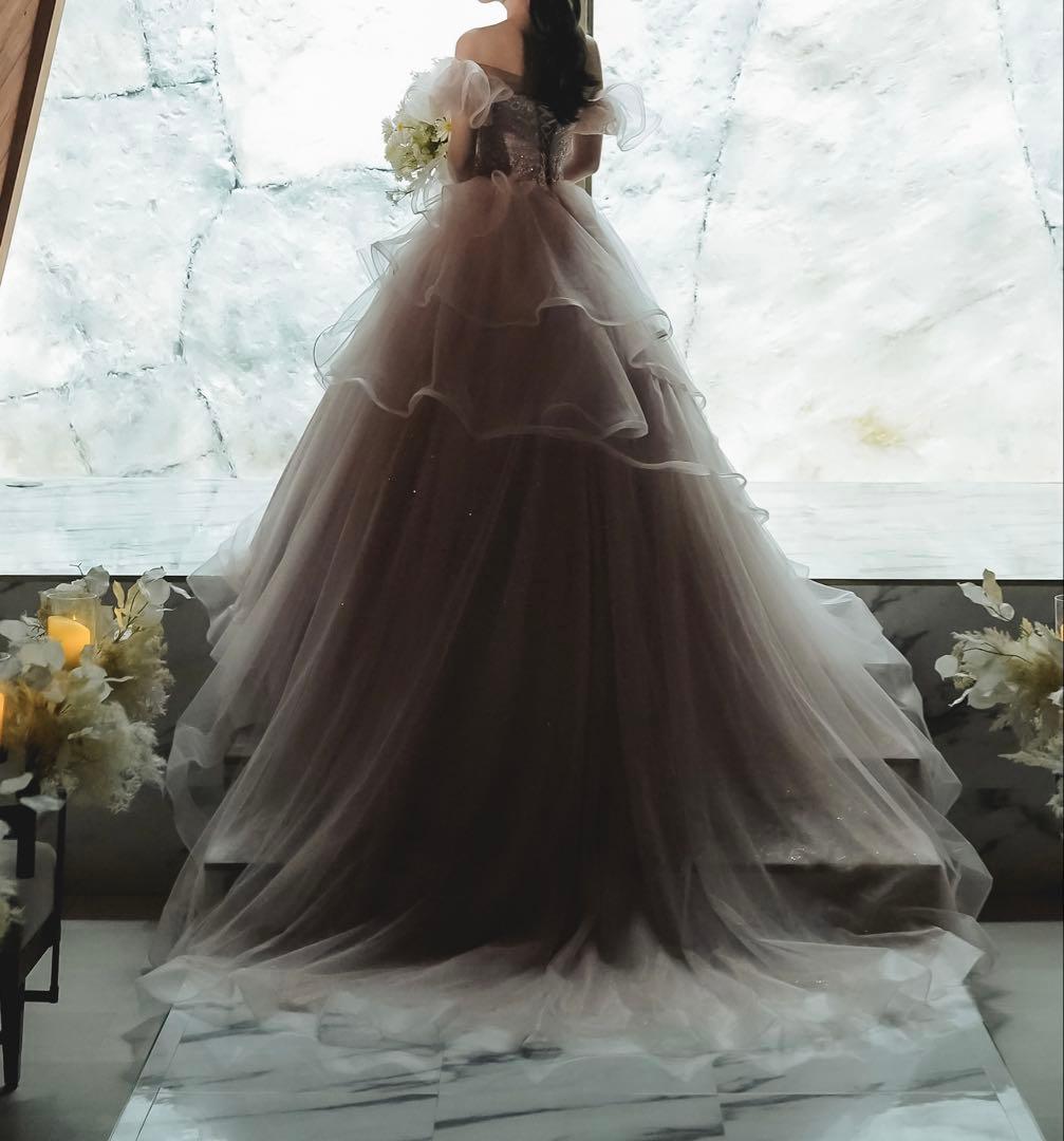 まるこさん専用】ピンクドレス オフショルダー パニエ付き - メルカリ