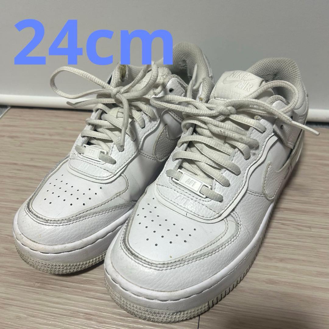 NIKE エアフォース1 シャドウ ホワイト 24cm - メルカリ