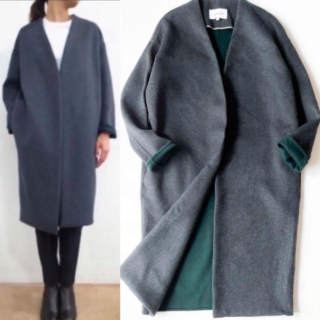 定価58000円　ENFOLエンフォルド ノーカラー ウール リバーコート ENFOLD ウールリバーコート – COLDBECK ONLINE