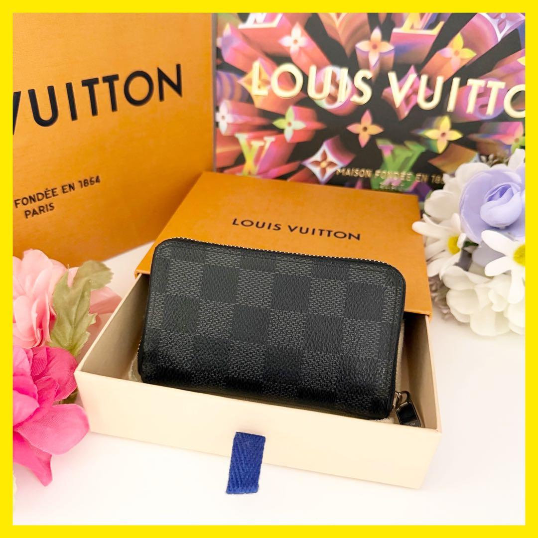 ☆激安☆ ルイヴィトン　パース　ラウンドファスナー　ダミエ　ブラウン　黒 LOUIS VUITTON（ルイ・ヴィトン） 長財布 ラウンドファスナー ダミエ