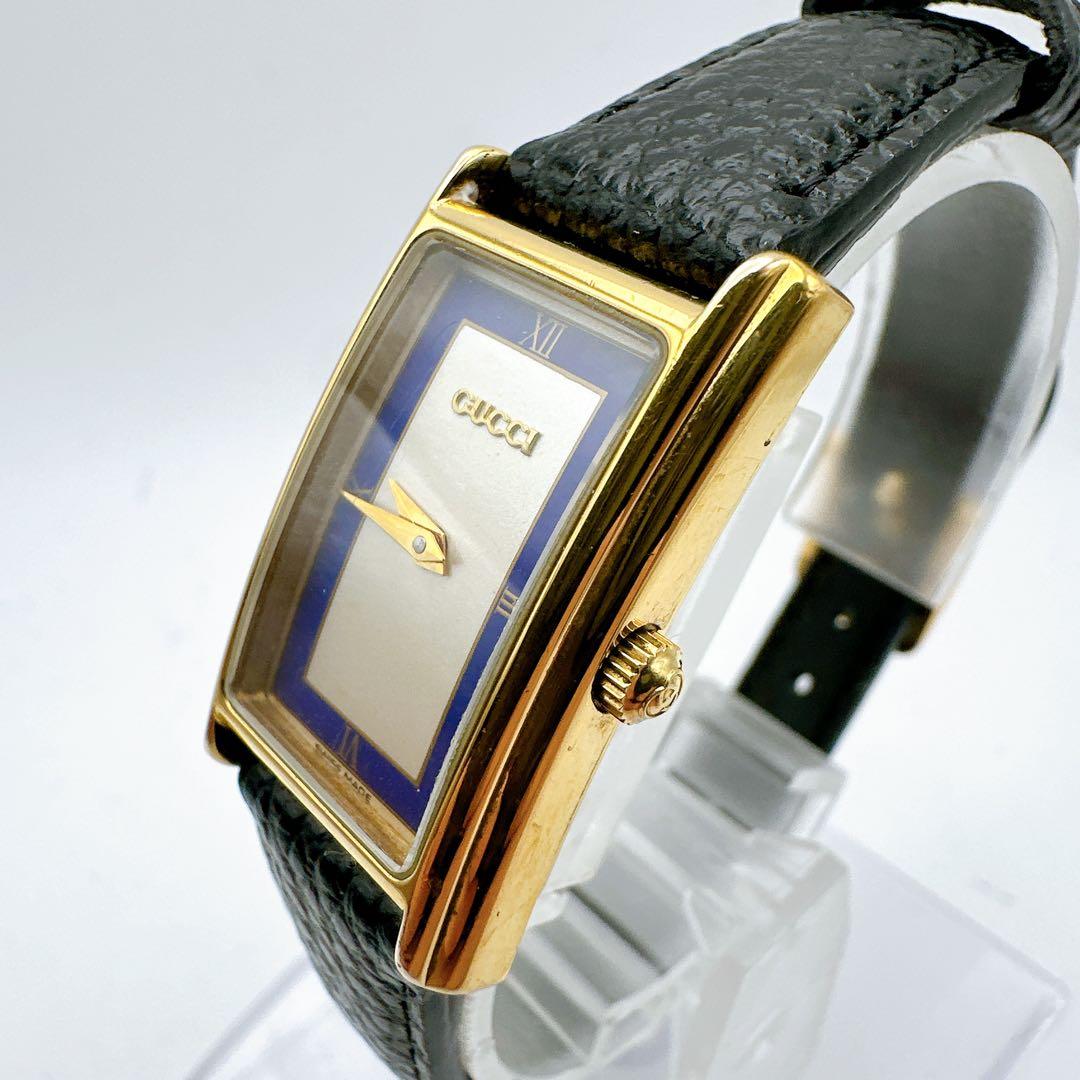 美品 稼動品 GUCCI グッチ 2600L レディース腕時計 ゴールド 青 - メルカリ