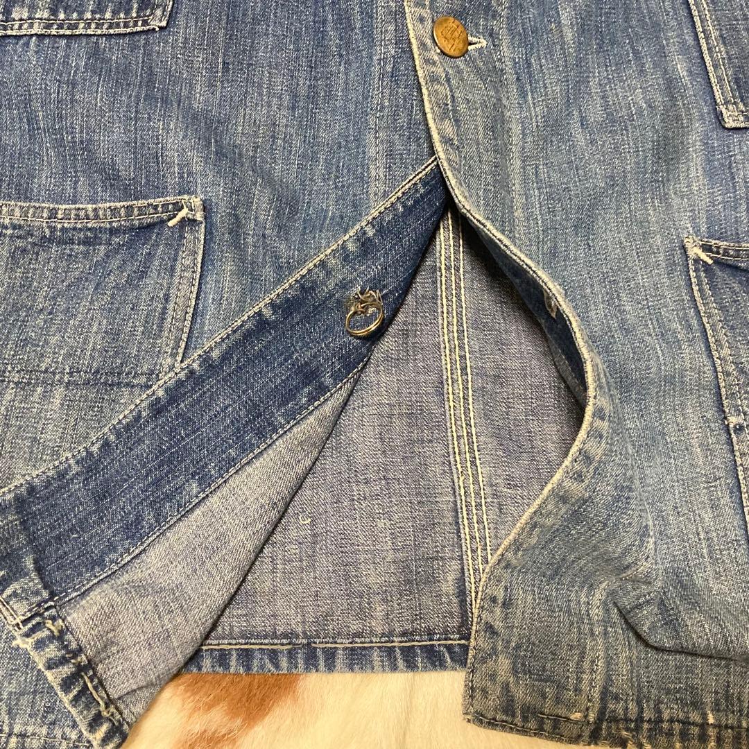 30s デニムカバーオール レイルロード 機関車ボタン ヴィンテージ 40s