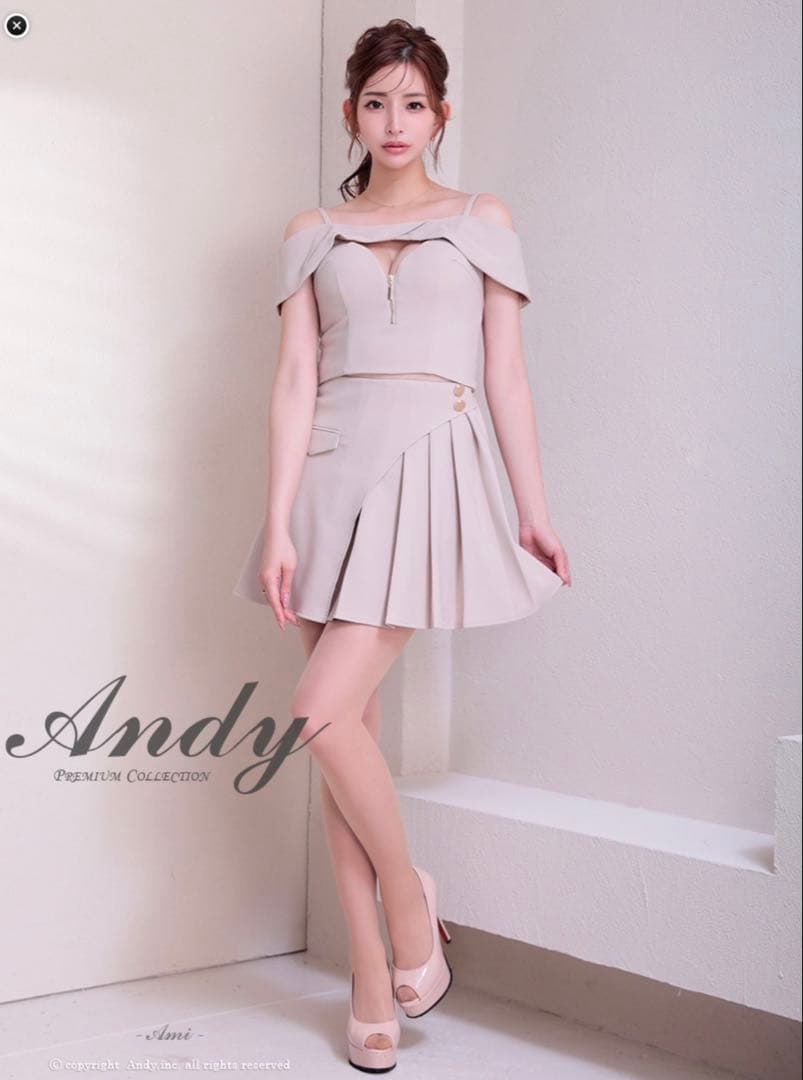 Andy オフショルダードレス ベージュ XS/S/Mの通販はau PAY マーケット
