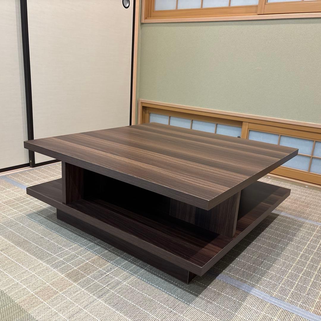 平安家具・昭和レトロ座卓｜天然木アサメラ 材・脚取り外し可|ヴィンテージ